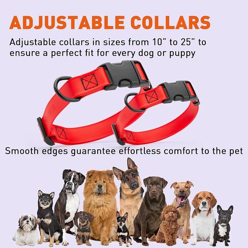 Dogline Biothane Waterproof Dog Collar with Quick Release Buckle Strong Coated Nylon Webbing with Odor- Proof for Easy Care Easy to Clean Fits Small Medium or Large Dogs, Red 3/4" W 12-19" L in Saudi Arabia