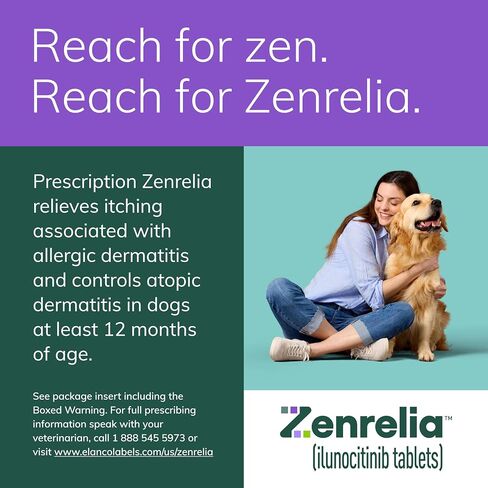 Zenrelia (ilunocitinib Tablets) | Once Daily Prescription Itch Relief for Dogs | 15 mg mg (30 Count) in Saudi Arabia