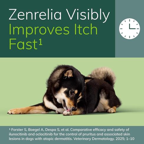 Zenrelia (ilunocitinib Tablets) | Once Daily Prescription Itch Relief for Dogs | 15 mg mg (30 Count) in Saudi Arabia