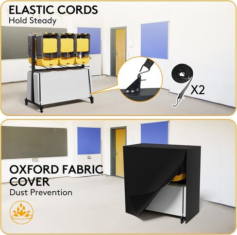 رف كرسي قابل للطي مع غطاء الغبار ، عجلات قابلة للقفل وعربة تخزين الوقوف ، 1200 رطل لـ 84 كرسي/12 طاولًا ، حامل كرسي كبير ، أسود غير لامع in Kuwait