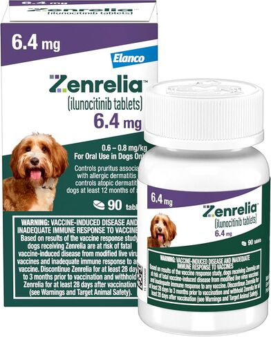 Zenrelia (ilunocitinib Tablets) | Once Daily Prescription Itch Relief for Dogs | 15 mg mg (30 Count) in Saudi Arabia