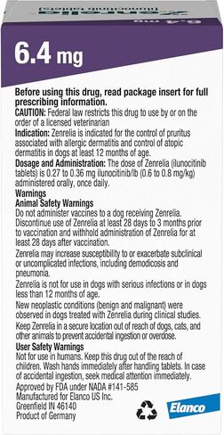 Zenrelia (ilunocitinib Tablets) | Once Daily Prescription Itch Relief for Dogs | 15 mg mg (30 Count) in Saudi Arabia