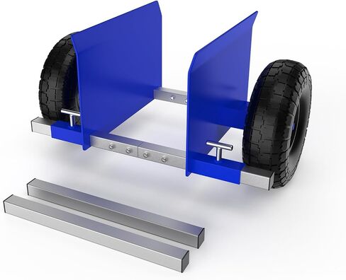 Moving Adjustable Dolly, 2 × 10" Heavy Duty Solid Rubber Tires Wheels 1000LBS Load Capacity for Panel/Slab/Plywood/Door/Granite/Drywall Material Handling and More - Black in Saudi Arabia