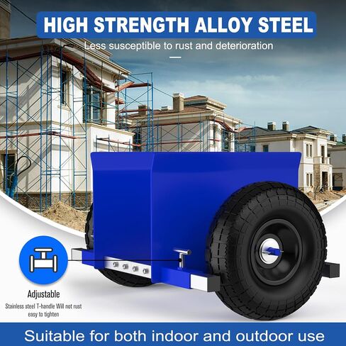 Moving Adjustable Dolly, 2 × 10" Heavy Duty Solid Rubber Tires Wheels 1000LBS Load Capacity for Panel/Slab/Plywood/Door/Granite/Drywall Material Handling and More - Black in Saudi Arabia