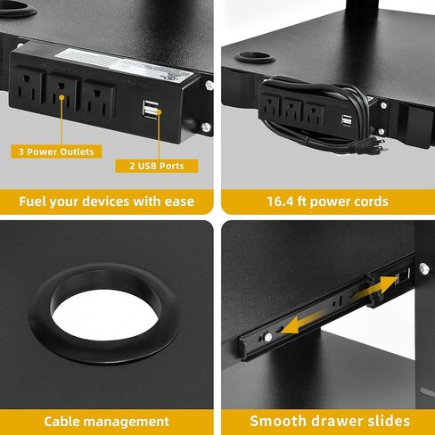 DWVO AV Presentation Cart Stand with Locking Cabinet, Steel Rolling Metal Cart on Wheels with Keyboard Tray & 16.4ft Cord for Video Projector, TV, Laptop Computers, Printers, Black in Saudi Arabia