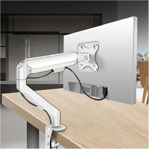 17-34 inch Desktop Gas Spring LCD LED Monitor Stand Articulated Arm Full Motion Support Rod TV Stand PC Mounting Base Support Hole Distance M5(M5 Black) in Saudi Arabia