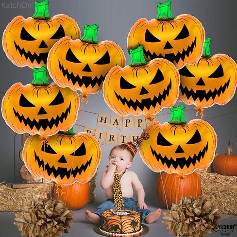 Katchon ، Balloons Halloween Scary Halloween -Large 30 بوصة | بالونات الهالوين للزخارف المخيفة | ديكورات حفلات عيد الهالوين الداخلية | جاك أو بالونات فانوس | حفلة الصيف ديكورات in Saudi Arabia
