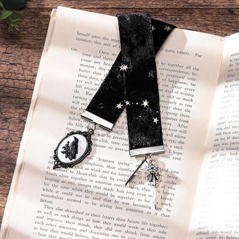 هدايا مرجعية Crow Fantasy - 2 PCS RIBBON VELVET فريدة من نوعها علامة كتاب أسود لمحبي القراءة نساء in Kuwait