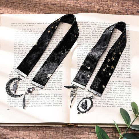 هدايا مرجعية Crow Fantasy - 2 PCS RIBBON VELVET فريدة من نوعها علامة كتاب أسود لمحبي القراءة نساء in Kuwait