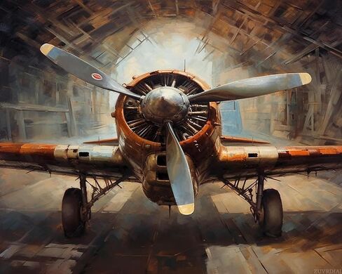 ZUVRDIAI Paint by Numbers for Adult, Old Fighter Plane, Gift for Adult, Art Painting Supplies, 40x50cm, Without Frame in Saudi Arabia