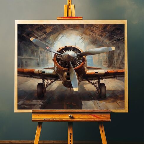 ZUVRDIAI Paint by Numbers for Adult, Old Fighter Plane, Gift for Adult, Art Painting Supplies, 40x50cm, Without Frame in Saudi Arabia