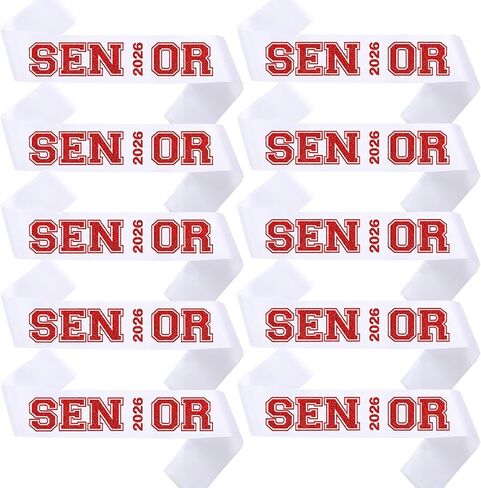 كبار Sash 2026 Glitter Letters 10 Pack Class Of 2026 Creguation Celebrations تخرجت أخيرًا مستلزمات حفلات الاحتفال بالاحتفال بالأزرق الأبيض ، الأزرق الأبيض in Kuwait
