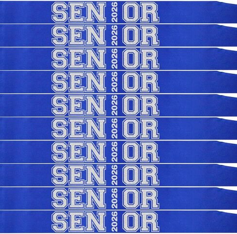 كبار Sash 2026 Glitter Letters 10 Pack Class Of 2026 Creguation Celebrations تخرجت أخيرًا مستلزمات حفلات الاحتفال بالاحتفال بالأزرق الأبيض ، الأزرق الأبيض in Kuwait
