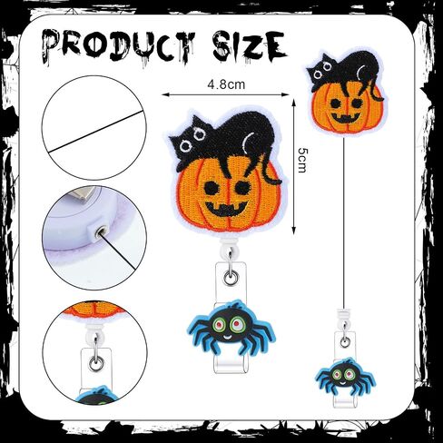 Geyoga 6 Pcs Holiday Badge Reels Retractable Name Card Halloween Thanksgiving Fall Christmas Cute Badge Holder Funny Badge Reels with Alligator Clip for Nurse Doctor Office Employee Gifts in Saudi Arabia