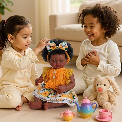 Babeside Rebord Baby Doll Cloths for 17-22 Inch Dolls-ملابس عباد الشمس الأصفر مع عقال-ملابس ناعمة ملحقات دمية الطفل لللعب التظاهر بالبنات in Saudi Arabia