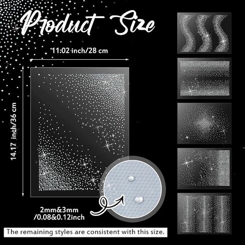 Glenmal 6 Sheets Glitter Hotfix Rhinestone Iron on Crystal Decals 2mm 3mm Flat Round Rhinestone Transfer Sheets Patches for Clothing Craft DIY Decor in Saudi Arabia