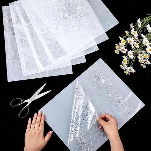 Glenmal 6 Sheets Glitter Hotfix Rhinestone Iron on Crystal Decals 2mm 3mm Flat Round Rhinestone Transfer Sheets Patches for Clothing Craft DIY Decor in Saudi Arabia