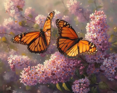 ZUVRDIAI Paint by Number for Adults, Monarch Butterflies on Lilac, Oil Painting for Beginner, DIY Acrylic Painting Kit for Room Decor Gift (16x20 Inch, No Frame) in Saudi Arabia