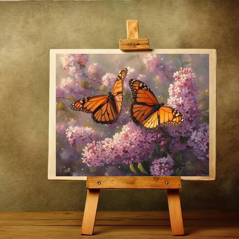 ZUVRDIAI Paint by Number for Adults, Monarch Butterflies on Lilac, Oil Painting for Beginner, DIY Acrylic Painting Kit for Room Decor Gift (16x20 Inch, No Frame) in Saudi Arabia