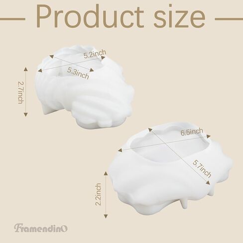 Framendino, 2 Pack Seashell Silicone Mold Conch Candle Mould for DIY Jewelry Plate Storage Crafts in Saudi Arabia