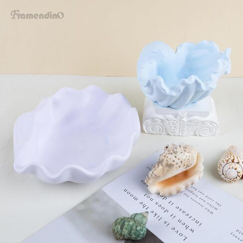 Framendino, 2 Pack Seashell Silicone Mold Conch Candle Mould for DIY Jewelry Plate Storage Crafts in Saudi Arabia