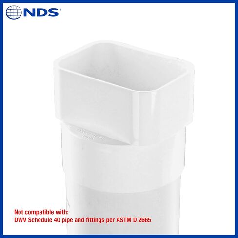 NDS 9P06 PVC محول ماسورة التصريف، يربط ماسورة التصريف 3X4 بوصة إلى أنابيب الصرف الصحي والصرف مقاس 4 بوصة، أبيض in Saudi Arabia