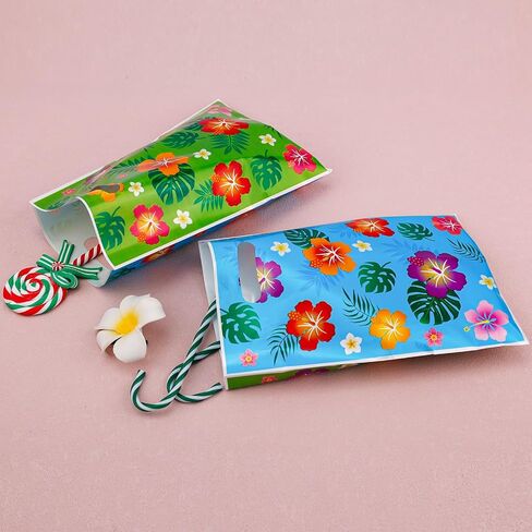 SAVITA 50pcs Goodie Bags, Hawaiian Tropical Summer Floral Gift Bags Luau Goody Party Favor Tiki Luau Theme Flower Candy Snack Decoration Treat Supplies for Aloha Party Accessories in Saudi Arabia