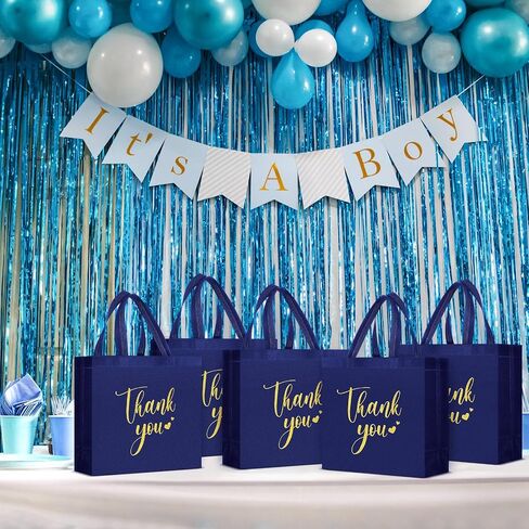 50 Pcs Thank You Gift Bags with Handles Bulk Thank You Non Woven Bags Reusable Gift Handbags Bridesmaid Souvenir Goodie Handbags for Wedding Shopping(10 x 8 x 4 Inch,Red) in Saudi Arabia