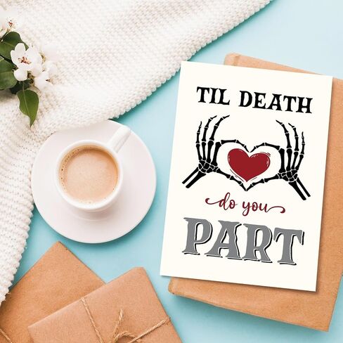 Ghost Halloween Anniversary Card, Spooky Anniversary Card for Husband Wife, Halloween Birthday Cards for Couples Soulmate in Kuwait