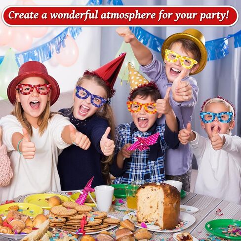 36 Pack Pixel Theme Glasses Decor Pixel Party Favors Mining Green Brown Pixelated Paper Glasses Bulk Retro Gamer Sunglasses Pixelated Eyewear for Video Game Party Birthday Supplies in Saudi Arabia