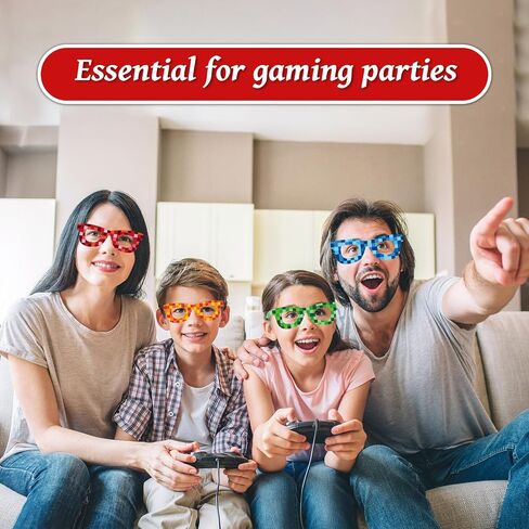 36 Pack Pixel Theme Glasses Decor Pixel Party Favors Mining Green Brown Pixelated Paper Glasses Bulk Retro Gamer Sunglasses Pixelated Eyewear for Video Game Party Birthday Supplies in Saudi Arabia