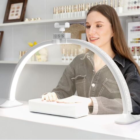 ضوء الظفر للمكتب ، مصباح نصف القمر LED لمصباح مكتب الأظافر التكنولوجي مع حامل للهاتف قابلة للطي قابلة للضبط نصف القمر مصباح القمر للاشاة الجمال الحرف اليدوية in Kuwait