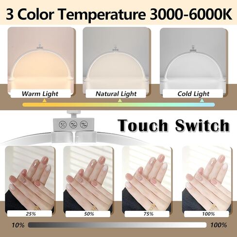 ضوء الظفر للمكتب ، مصباح نصف القمر LED لمصباح مكتب الأظافر التكنولوجي مع حامل للهاتف قابلة للطي قابلة للضبط نصف القمر مصباح القمر للاشاة الجمال الحرف اليدوية in Kuwait