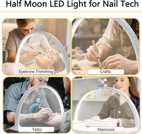 ضوء الظفر للمكتب ، مصباح نصف القمر LED لمصباح مكتب الأظافر التكنولوجي مع حامل للهاتف قابلة للطي قابلة للضبط نصف القمر مصباح القمر للاشاة الجمال الحرف اليدوية in Kuwait