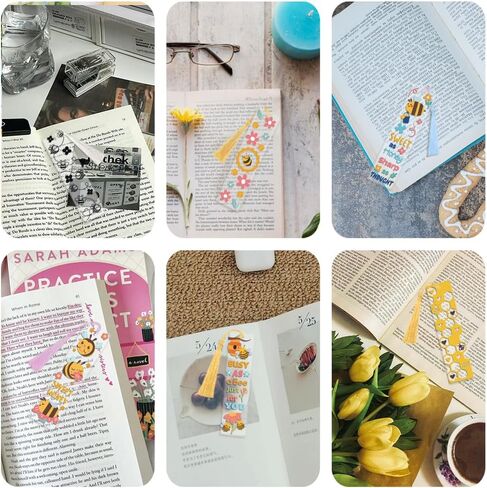 Peaceblue 30pcs UV DTF الإشارات المرجعية لفائف نقل الملصقات الرياضية للنساء القراءة للرجال القراءة ، المرجعية المقاومة للماء شارات (لا توجد مرجعية فارغة) للمعادن البلاستيكية الأكريليك الفارم الفارم in Kuwait