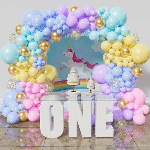 216pcs باستيل قوس قزح البالون أهم مجموعة البالونات الملونة اللاتكس ملونة من طقم القوس لعيد ميلاد الطفل مشاركة حفل زفاف الذكرى السنوية in Kuwait