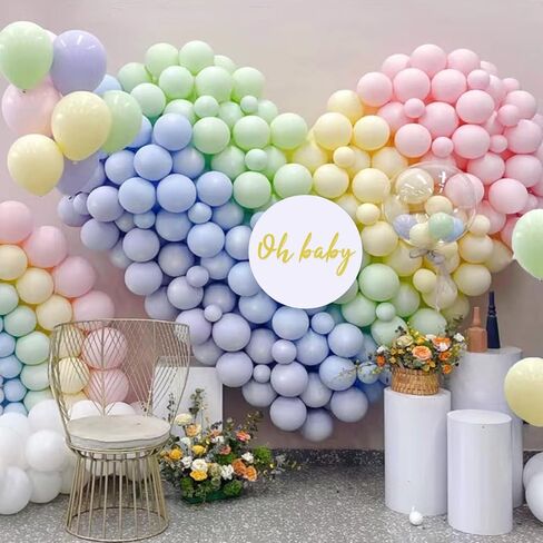 216pcs باستيل قوس قزح البالون أهم مجموعة البالونات الملونة اللاتكس ملونة من طقم القوس لعيد ميلاد الطفل مشاركة حفل زفاف الذكرى السنوية in Kuwait