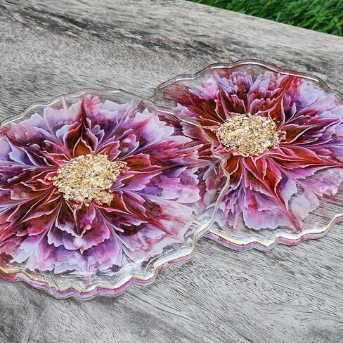 Resin Coaster Molds, 4 Pcs Irregular Shape Druzy Silicone Agate Coaster Molds for Epoxy Resin DIY Craft Making in Saudi Arabia