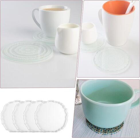 Resin Coaster Molds, 4 Pcs Irregular Shape Druzy Silicone Agate Coaster Molds for Epoxy Resin DIY Craft Making in Saudi Arabia