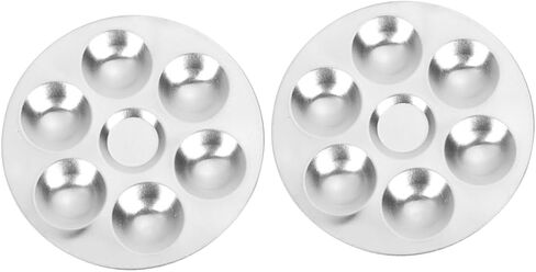 Angoily 2pcs Stainless Steel Painting Palette for Watercolor Durable Pigment Tray for Artists Students and Mixing and Separating Colors Crafts and DIY Projects in Saudi Arabia