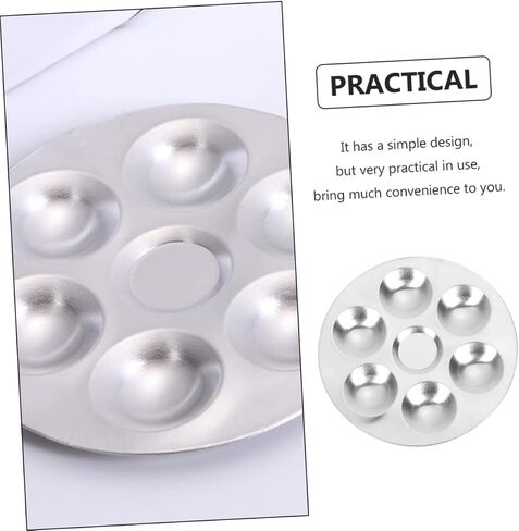 Angoily 2pcs Stainless Steel Painting Palette for Watercolor Durable Pigment Tray for Artists Students and Mixing and Separating Colors Crafts and DIY Projects in Saudi Arabia