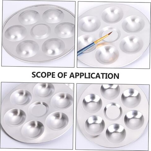 Angoily 2pcs Stainless Steel Painting Palette for Watercolor Durable Pigment Tray for Artists Students and Mixing and Separating Colors Crafts and DIY Projects in Saudi Arabia