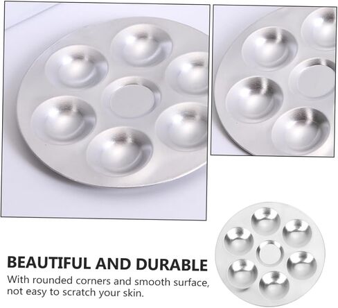 Angoily 2pcs Stainless Steel Painting Palette for Watercolor Durable Pigment Tray for Artists Students and Mixing and Separating Colors Crafts and DIY Projects in Saudi Arabia