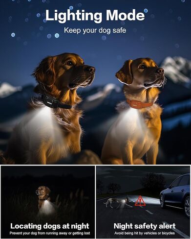 طوق تدريب الكلاب Jugbow 2 Dogs - 4200 قدم من طوق الكلاب مع عن بعد للكلاب الكبيرة المتوسطة الكبيرة ، طوق كهربائي LED مع أوضاع ثابتة/اهتزاز آمن ، IPX8 مقاومة للماء قابلة لإعادة الشحن in Kuwait