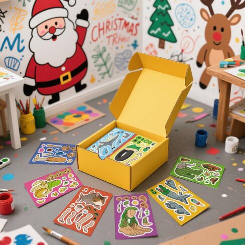 24 Sheets Italian Brainrot Make a Face Stickers, Tung Tung Sahur Inspired Animal Stickers Mixed & Matched 8 Designed Characters with Interchangeable Eyes & Mouths for Party Favors, Rewards,Craft in Saudi Arabia