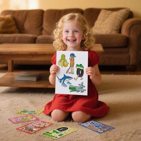 24 Sheets Italian Brainrot Make a Face Stickers, Tung Tung Sahur Inspired Animal Stickers Mixed & Matched 8 Designed Characters with Interchangeable Eyes & Mouths for Party Favors, Rewards,Craft in Saudi Arabia