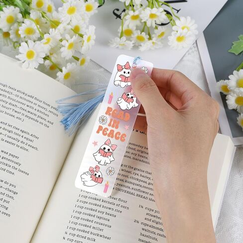 UV DTF Bookmark Wraps - 24 Sheets Ghost Acrylic Bookmark Blanks Sticker, Halloween UV DTF Transfer Stickers, Cute Ghost, Cat Design for Bookworm DIY Project in Saudi Arabia