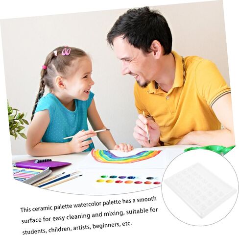 Ceramic Watercolor Mixing Tray Porcelain Pigment Palette for Artists Lid for Painting and Art Supplies in Saudi Arabia