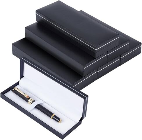 BENECREAT 6 Pcs Black Pen Gift Box, 6.9x2.3x1 Inch PU Leather Penbox, Empty Long Fountain Pen Box for Packaging, Back to School Season, Graduation Season, Office Supplies in Saudi Arabia