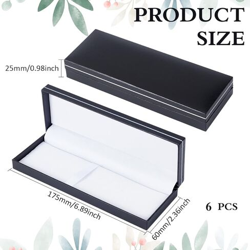 BENECREAT 6 Pcs Black Pen Gift Box, 6.9x2.3x1 Inch PU Leather Penbox, Empty Long Fountain Pen Box for Packaging, Back to School Season, Graduation Season, Office Supplies in Saudi Arabia